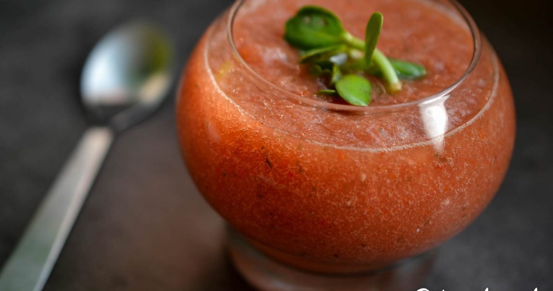 Soupe été tomate, melon & basilic | ©Yood (Good food good mood for you)