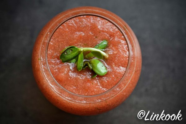 Soupe été tomate, melon & basilic | ©Yood (Good food good mood for you)