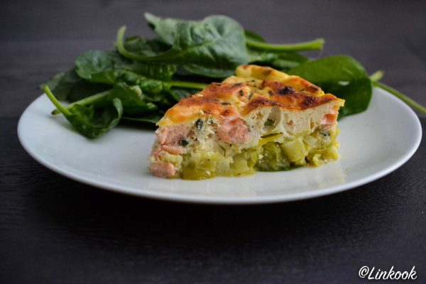 Frittata légère poireaux & saumon | ©Yood (Good food good mood for you)